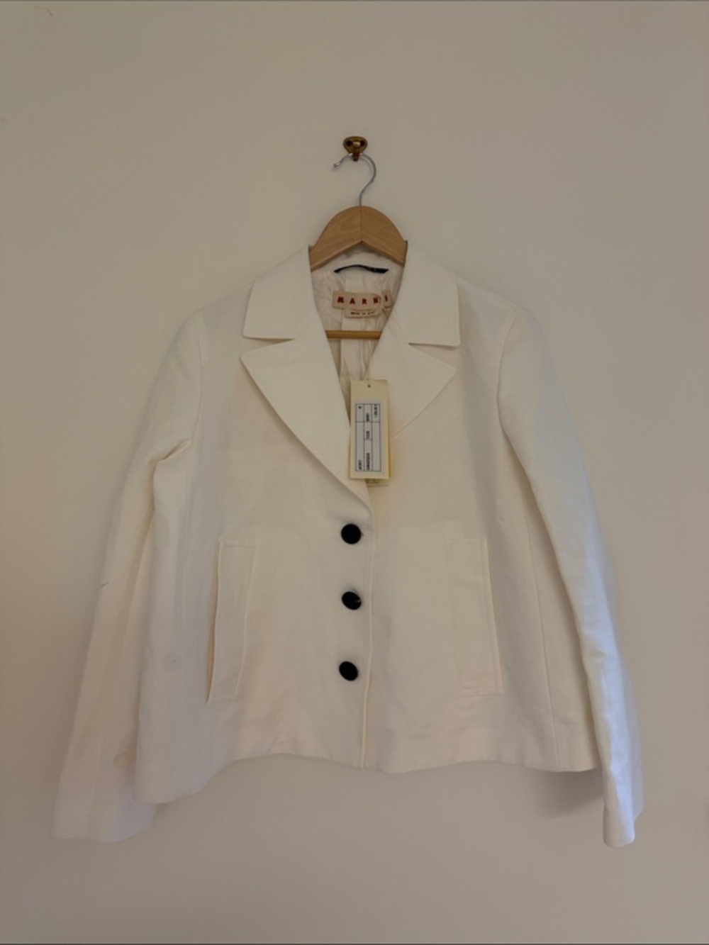 Marni Flared Jacket Blazer Oversized White NWT $1695 Made In Italy